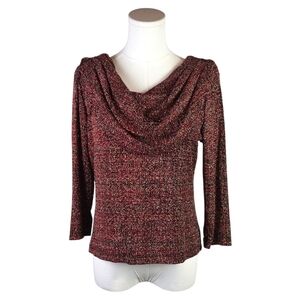 Vintage 80s/90s JBS Ltd Draped Cowl Neck Metallic Knit Top – Made in USA Size M